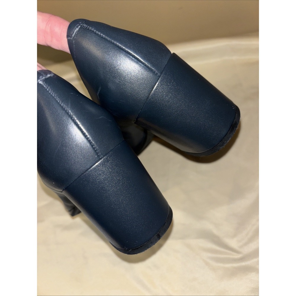Clarks 10 M Freva 55 Court Pumps Navy Leather Classic Career Block Heels $110 - Picture 13 of 16